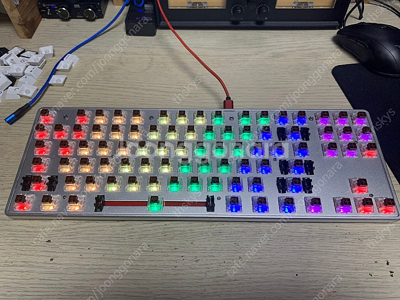 아콘 리얼 티타늄 DX 풀 알루미늄 실버 키보드--3