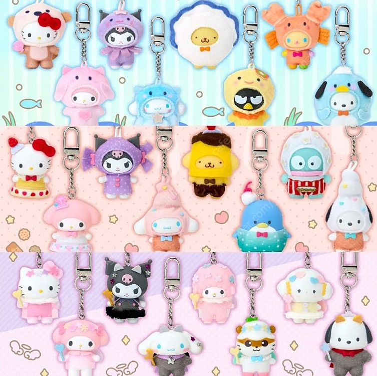 산리오 헬로키티 치비토모 풀박스 디저트, 천사악마 키링 키홀더 치빗토모 판매 이미지