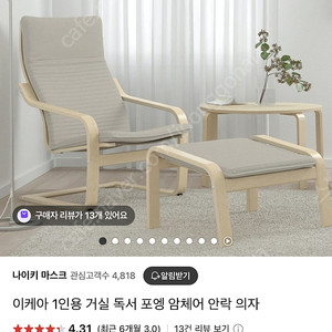 (이케아) 포엥 의자 2세트