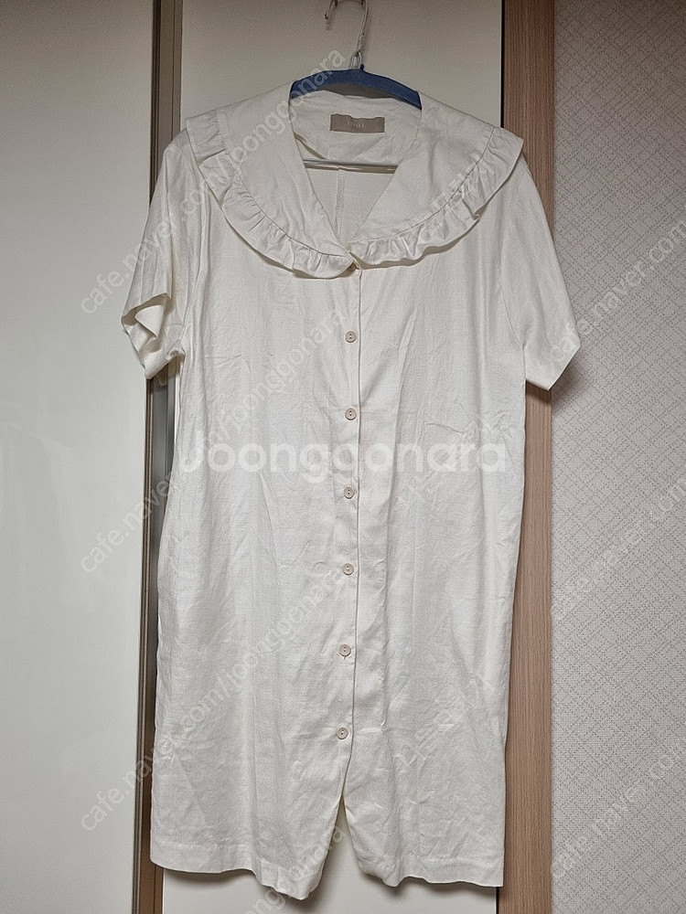 어다울 세일러 칼라 릴넨 셔츠 원피스 M사이즈--1