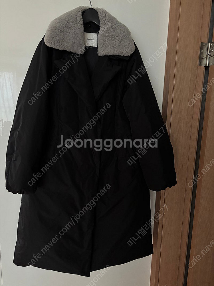 빈폴 레이디스 리얼양모 퍼 칼라 배색 벨티드 구스다운 ...--5