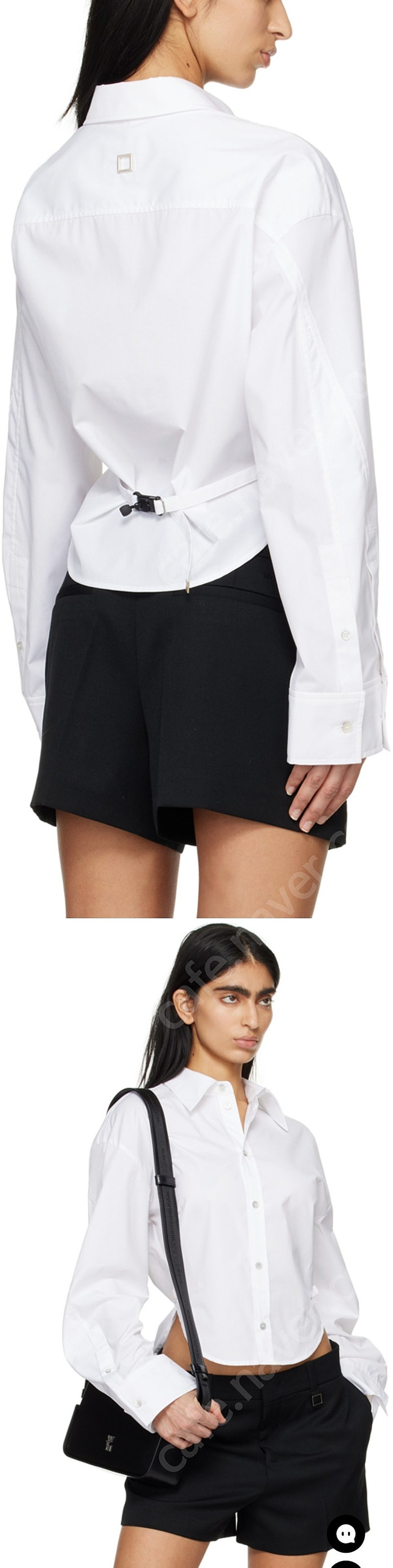 WOOYOUNGMI 우영미 화이트 코튼 백로고 긴팔 셔츠 - 화이트/36 이미지