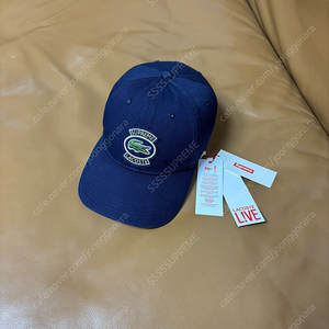 Supreme 슈프림x라코스테 네이비 6패널 볼캡 모자 (Washed Navy)