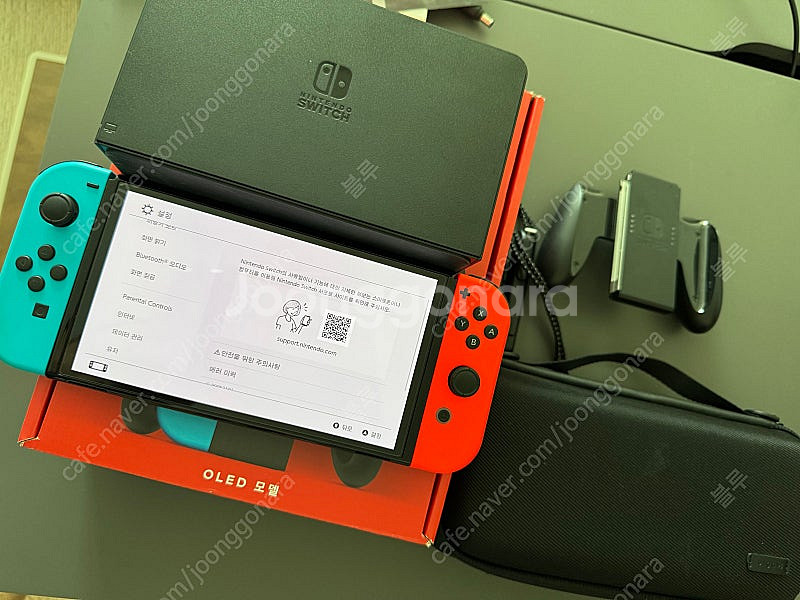 닌텐도 스위치 oled +스컬앤코케이스팝니다--0