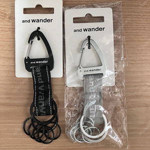 and wander 앤드원더 카라비너 키링 키 후크 홀더 새거 실버,블랙 각각 3.8