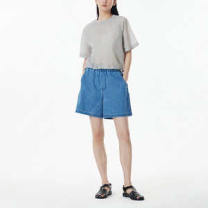 경량 루즈핏 스트링 탑 (연그레이)
