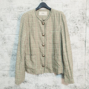 BCBG 비씨비지 린넨 체크자켓 66