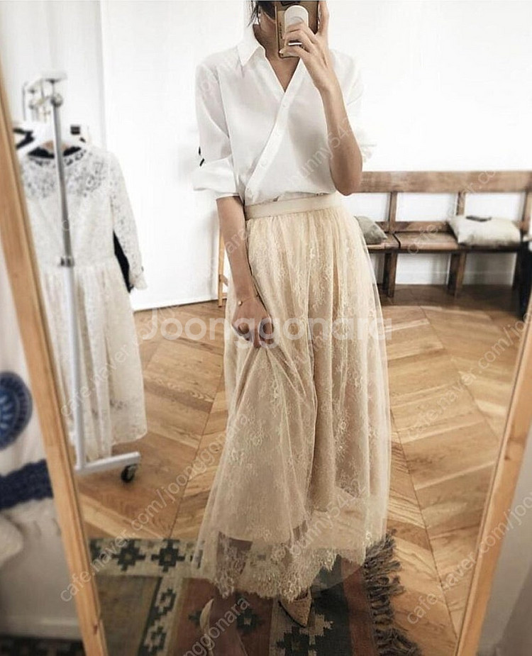 [택붙은 새제품] 블랑쇼 레이스 튤스커트/S사이즈--0