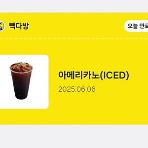 빽다방 아이스아메리카노 (오늘까지)