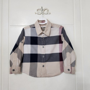SALE~ 새상품급. 90호 (2y) 버버리 키즈 소매롤업 셔츠 남방 / 키즈 남아