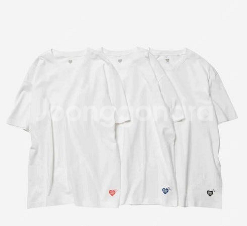 휴먼메이드 하트 티셔츠 화이트 라지,엑스라지 Human...--0