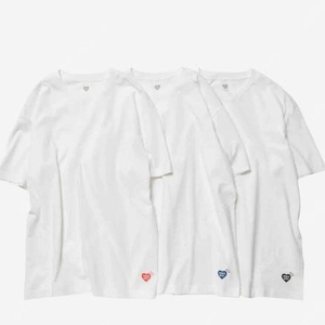 휴먼메이드 하트 티셔츠 화이트 라지,엑스라지 Human Made T-Shirts White (3 Pack)