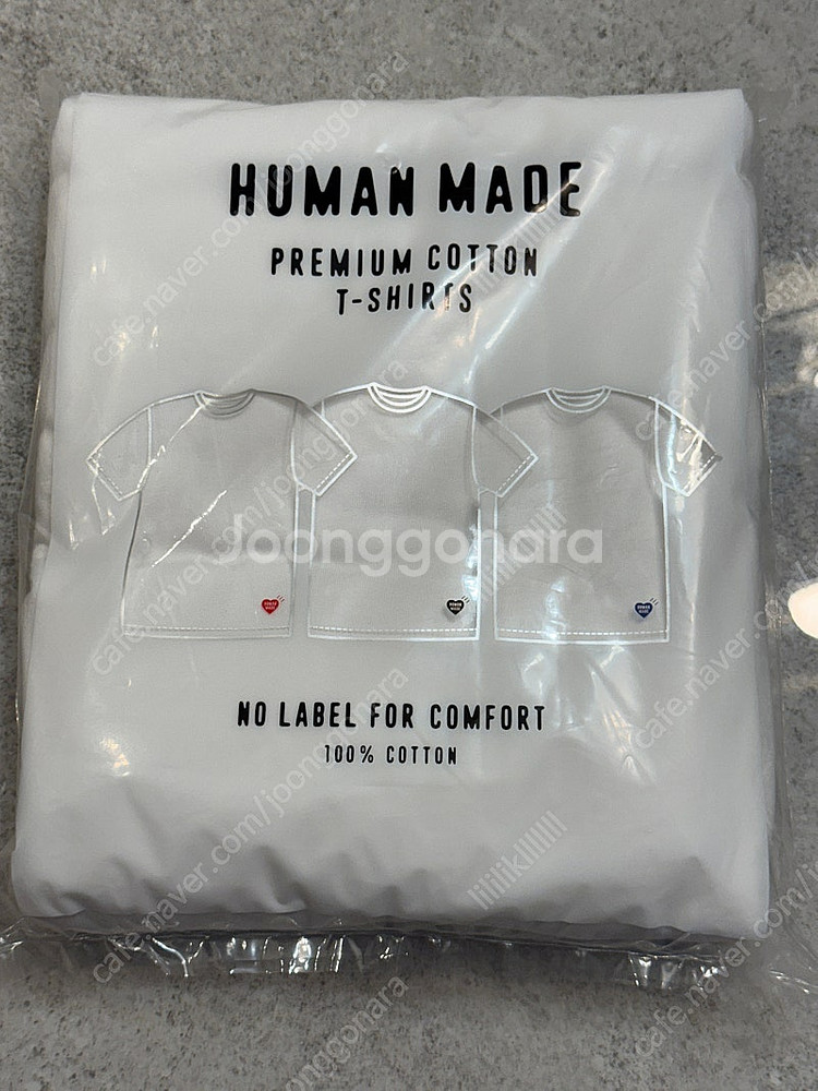 휴먼메이드 하트 티셔츠 화이트 라지,엑스라지 Human...--1
