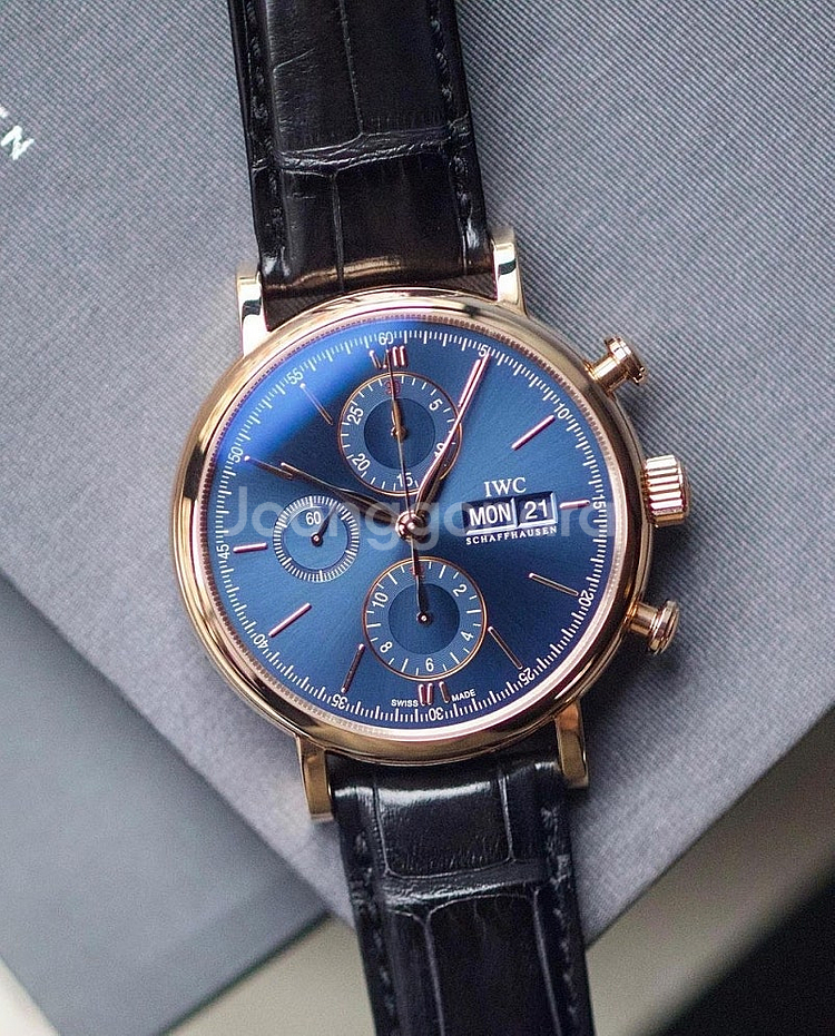 IWC 포르토피노 18K 로즈골드 청판 금통 (포르투기...--0