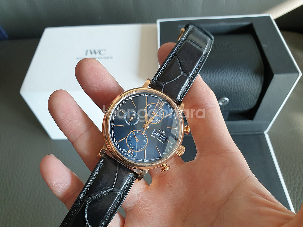 IWC 포르토피노 18K 로즈골드 청판 금통 (포르투기...--5