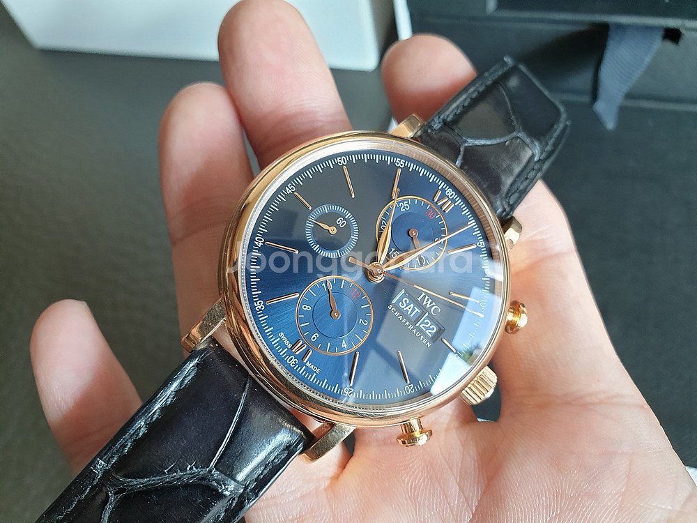 IWC 포르토피노 18K 로즈골드 청판 금통 (포르투기...--6