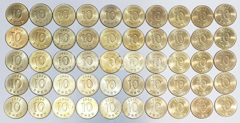 구 10원 동전 2005년 준미사용 100개--0
