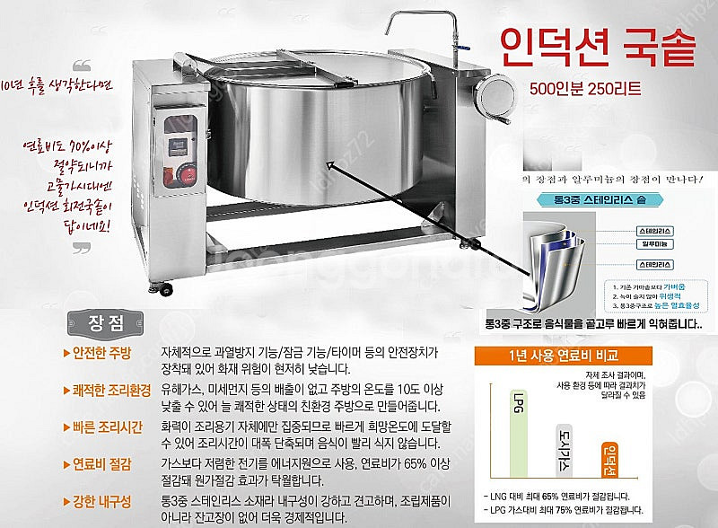 인덕션국솥 터치식이라 조리가 간편하고 통3중솥으로 눌러...--2