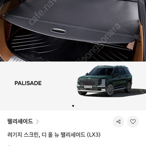 팰리세이드 풀체인지 러기지스크린, 러기지매트
