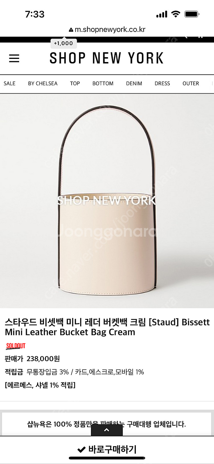 스타우스 비셋 버킷백 ( 원통백, 안소희 가방, 에밀리 파리에가다 가방)--4