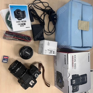 캐논 EOS 100D DSLR 본체, 18-55mm 렌즈, 50mm 렌즈 풀박 판매
