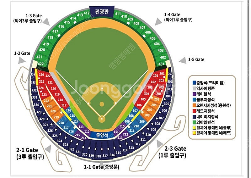오늘경기 두산 롯데 6/7(토) 1루 블루석 2연석--0