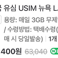 미국 유심 이용일수 15일