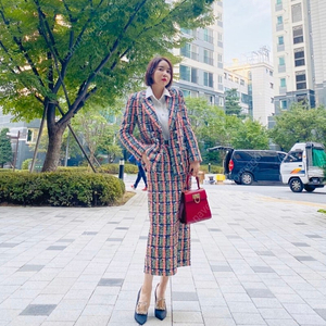 주수루 퍼펙트 트위드자켓+치마 set 55사이즈