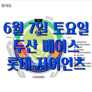 토요일 6월 7일 롯데 자이언츠 두산 베어스 1루 3루 테이블석 블루석 블루 오렌지석 오렌지 롯데 두산 1루 3루 레드석 레드 네이비석 네이비 그린석 그린 외야 야구 티켓 표 응원
