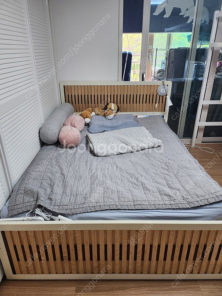 편백철제슬라이딩 2층 침대 퀸+퀸--1