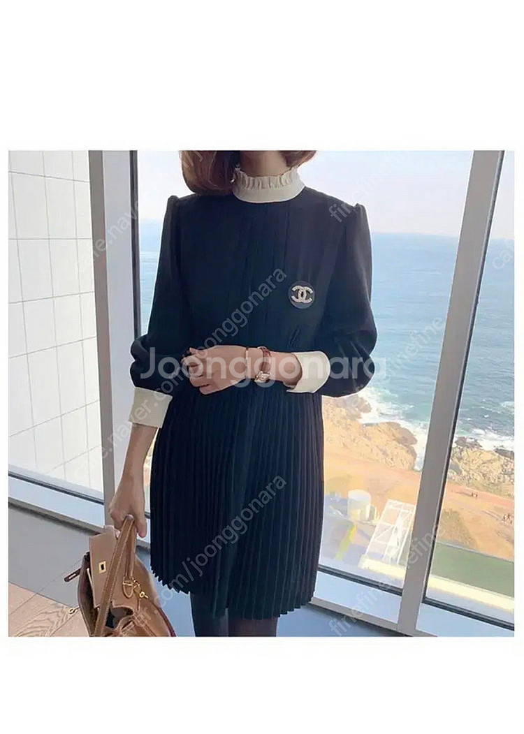 파리앤뉴욕(파뉴) 플리츠 블랙 원피스--0