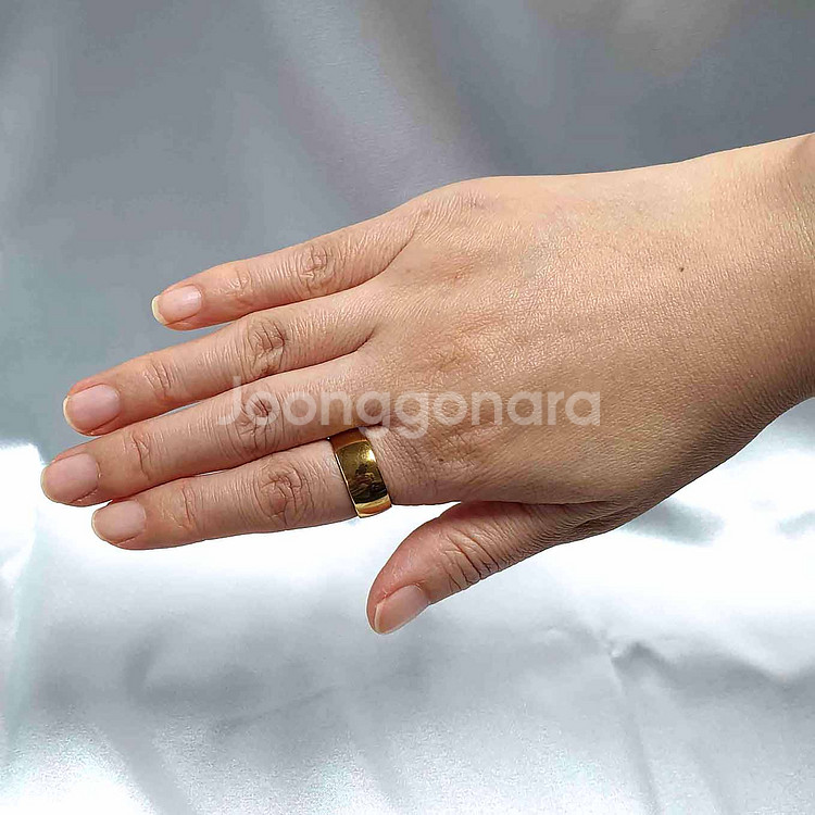 (1+1)남녀 공용 골드색 심플 패션 반지 19mm 총...--3
