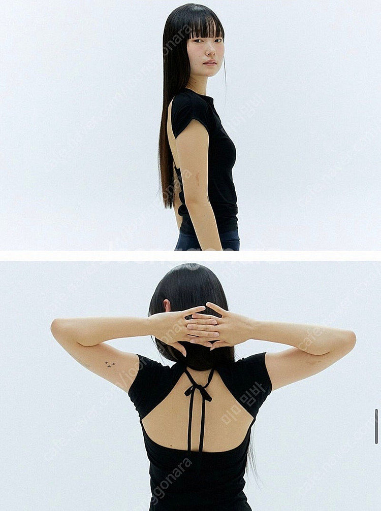 무브웜 Back Tied Top black 백 타이 탑...--3