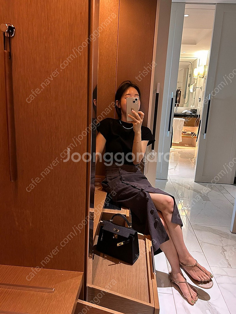 다알리아 제작 한지 플리츠 탑 (새상품)--4