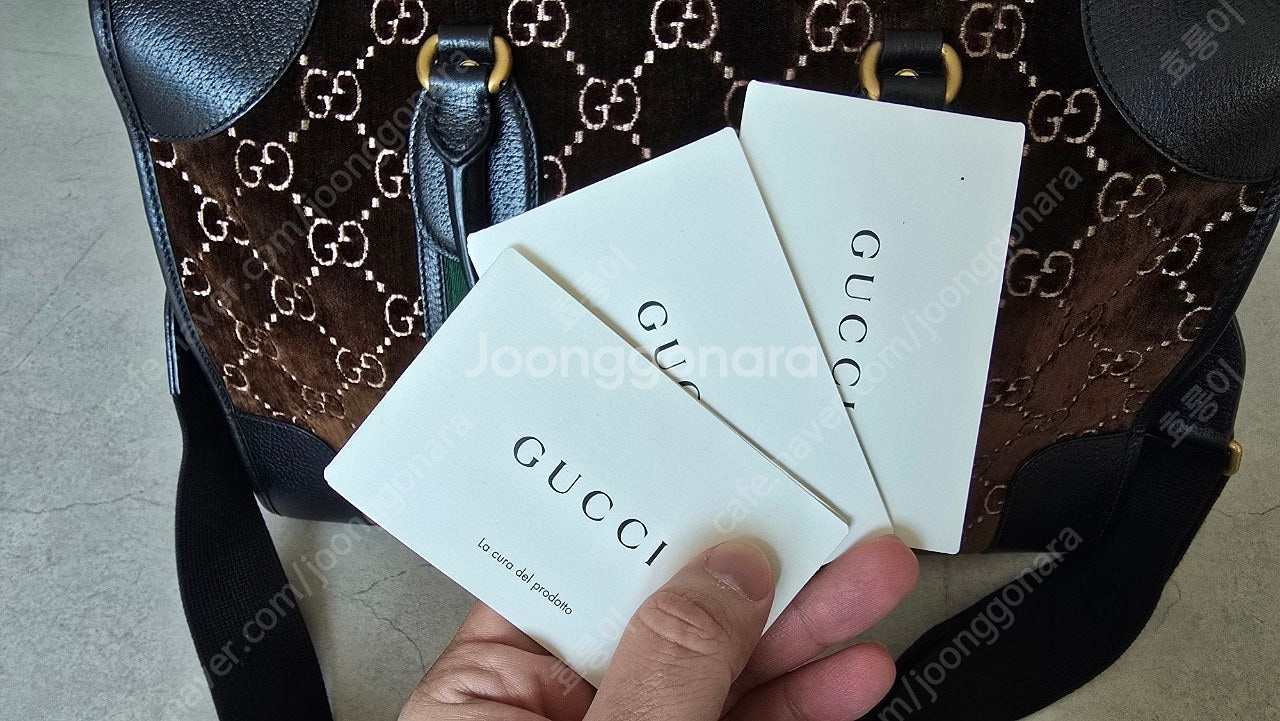 GUCCI 구찌 남성 벨벳 트레블백 더플백 크로스백 명...--5