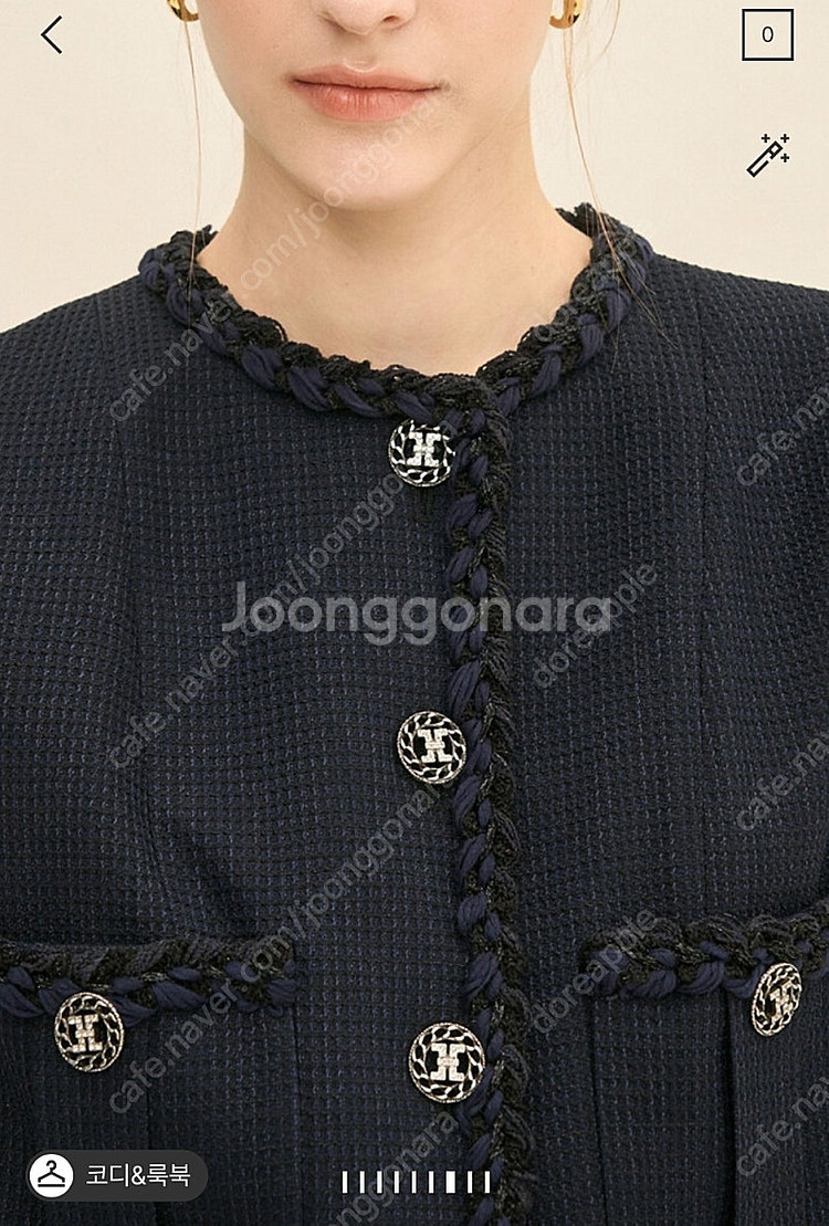 한섬 타임[새옷]글리터 브레이드라인 베스트--2