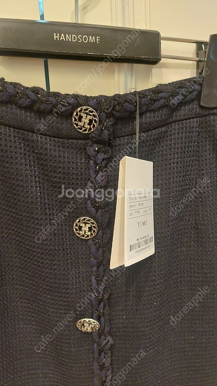 한섬 타임 [새옷] 브레이드 라인 글리터 스커트--4