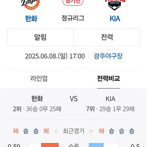 6/8 (일) 기아vs한화 1루 응원석 106구역 연석팔아요