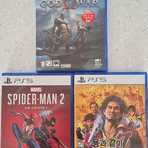 ps5 스파이더맨2, 용과같이7, ps4갓오브워 판매합니다