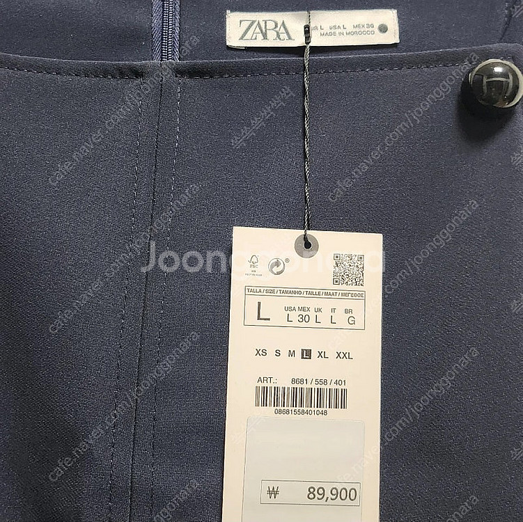 (새상품) ZARA 자라 버튼티테일 미니원피스 네이비 ...--6