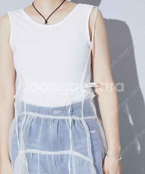 (중고)23ss Firsthand 튤 시스루 원피스 화...--3