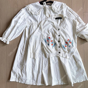 로아앤제인/로아엔제인/여아 원피스+7부 가디건/자수가디건/5-7세)120/일괄판매