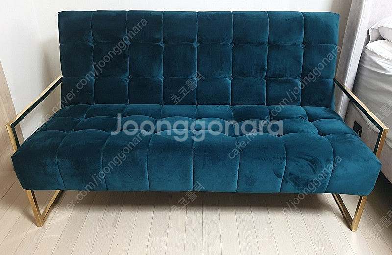 벨벳 소파 3인용(블루그린색)--0