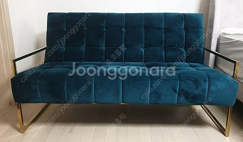 벨벳 소파 3인용(블루그린색)--1