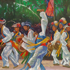 지용수화백- 사물놀이 (20호)