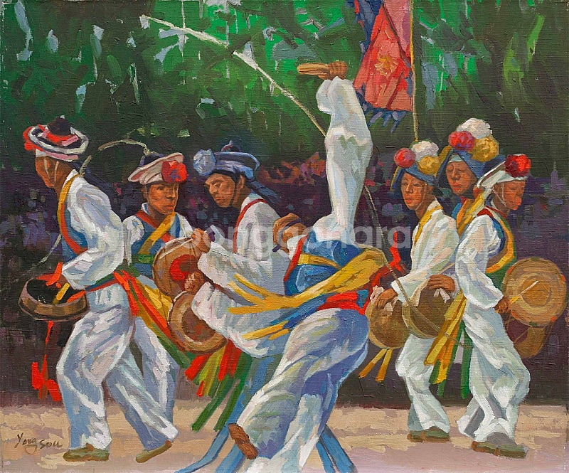 지용수화백- 사물놀이 (20호)--1