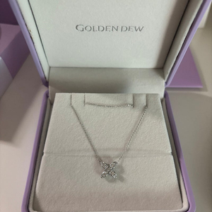 골든듀 펄시피아 파베 목걸이 (펜던트+리링크 체인) 화이트 골드 풀셋