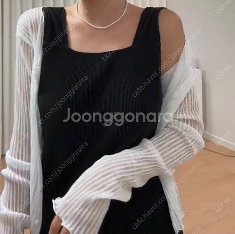 드멜 플리츠 가디건 블랙 새상품--1