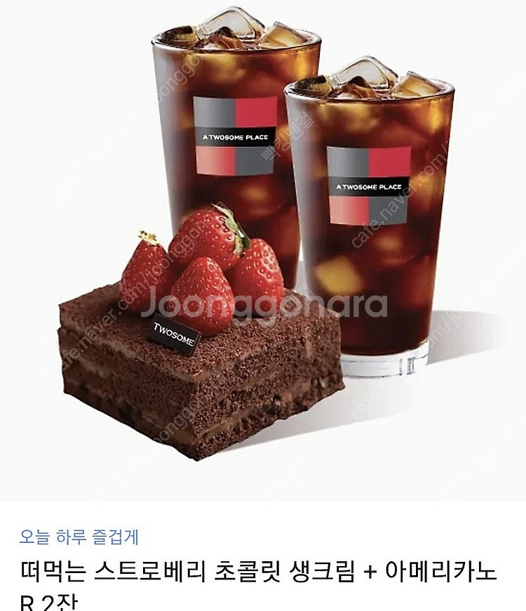 투썸 투썸플레이스 떠먹는스트로베리초콜릿생크림+아메리카노...--1