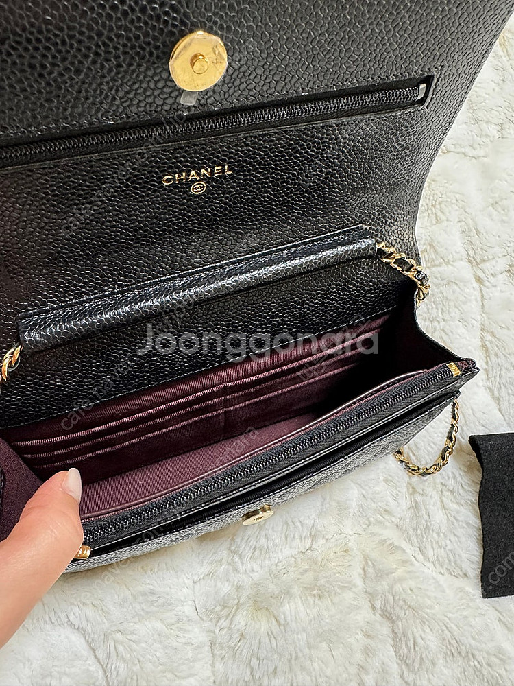 샤넬 클래식 WOC 캐비어 금장 내장칩--4